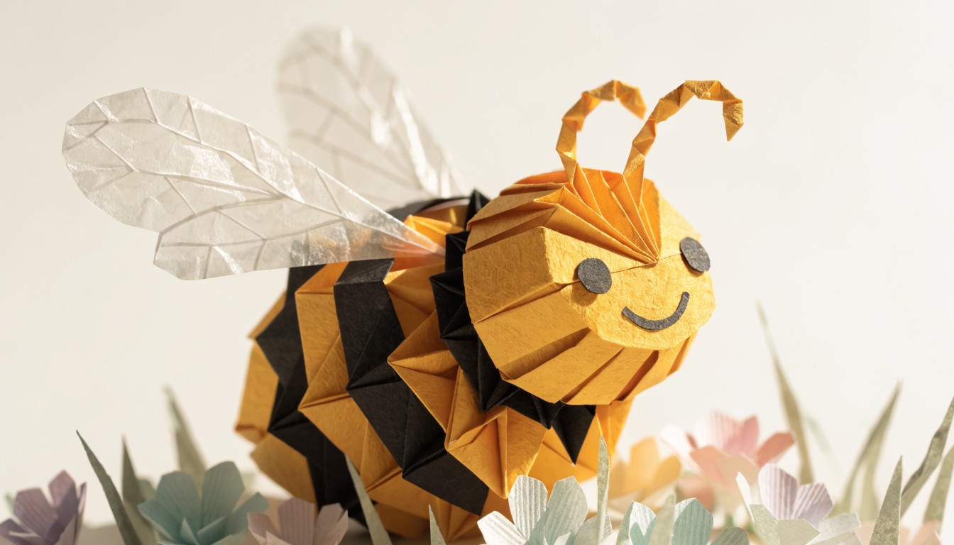 Free Origami Bee Craft Image - Origami, Bee, Bumblebee | Download at ...