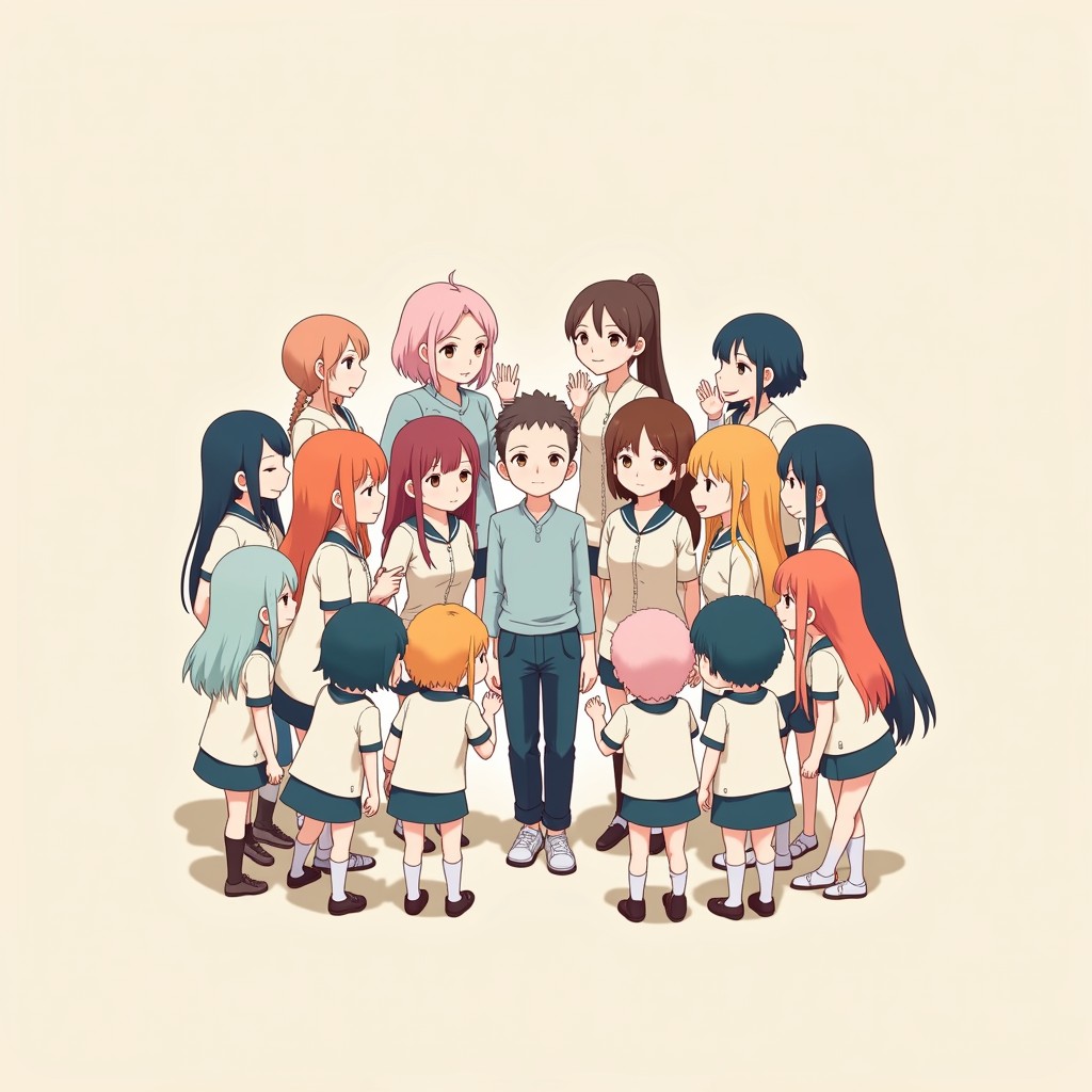 Free Colorful Character Circle Image - Anime, Characters, Group ...
