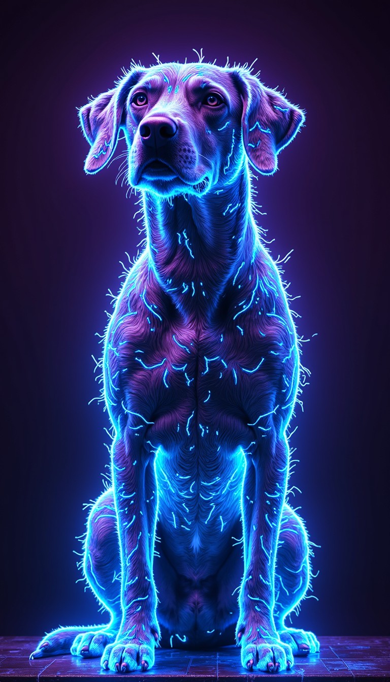 Perro Neon Free Neon Dog Circuit Image - Cyberpunk, Neon, Dog | Download at StockCake