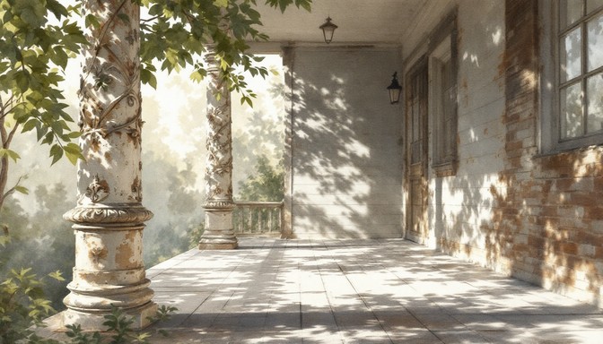 Veranda Shadow Free Historic Veranda Corridor Image - Veranda, Porch, Walkway ...