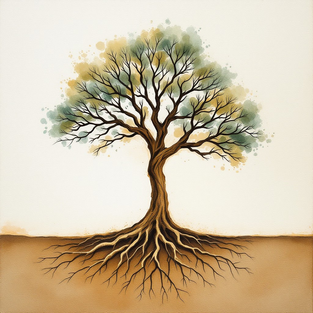 Rooted Growing Background Free Rooted Life Growing Image - Tree, Roots, Watercolor | Download at ...