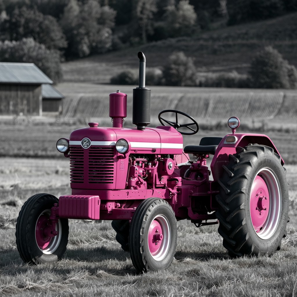 Free Vibrant Pink Tractor Image - Tractor, Magenta, Pink | Download at ...