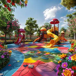 Free Colorful Playground Fun Image - Playground, Colorful, Slides ...