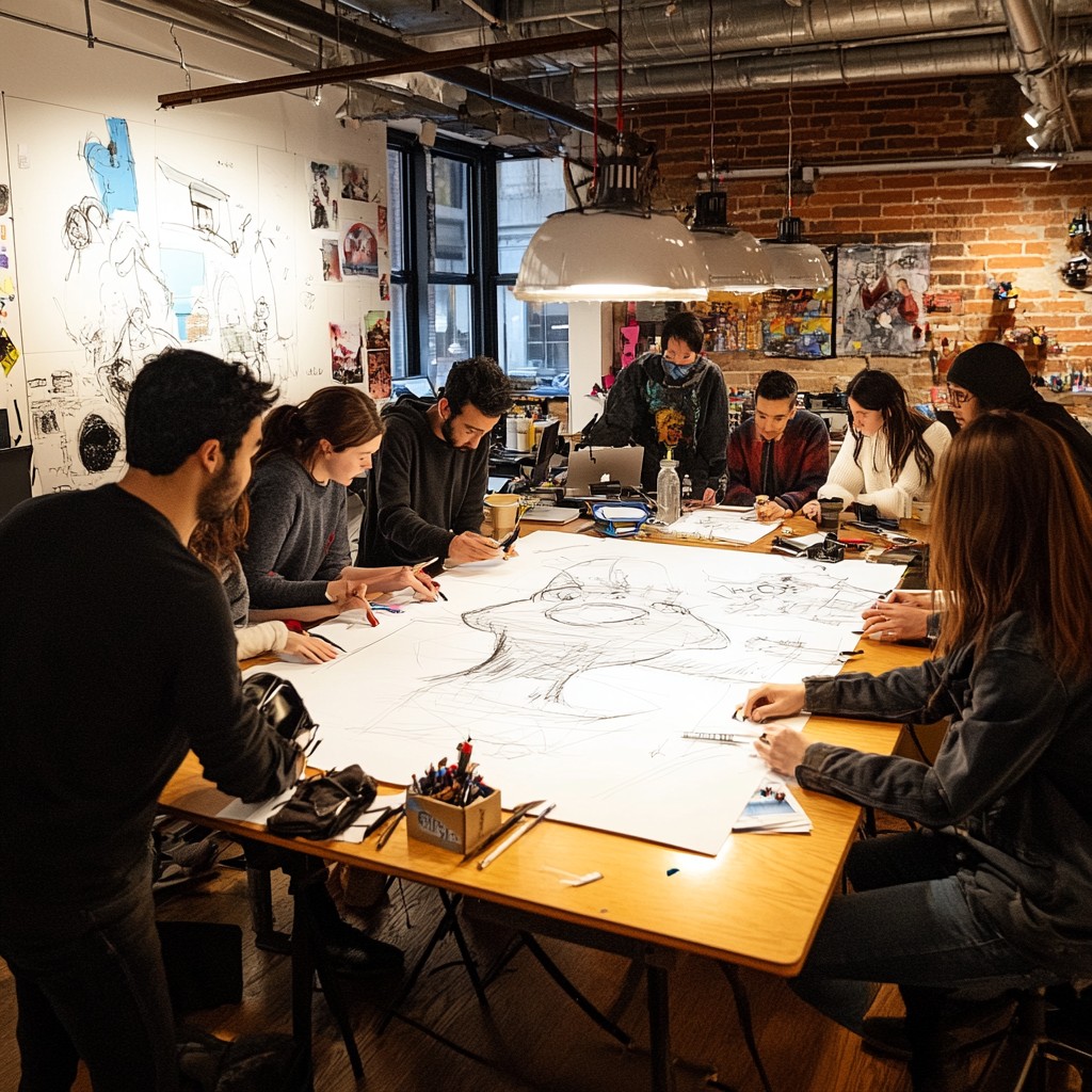 Free Artists sketching together Image - Artists, Drawing, Workshop ...