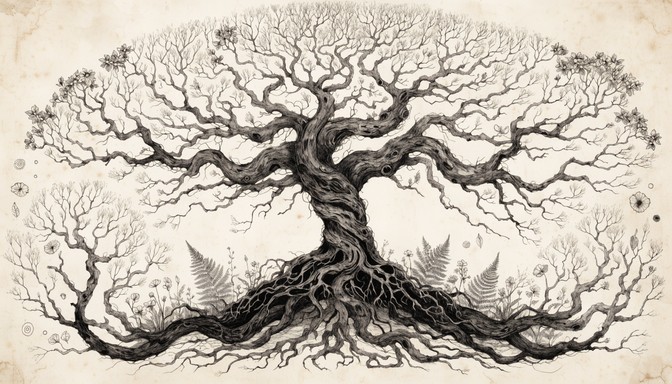 Free Ancient Tree Illustration Image - Botanical, Tree, Illustration ...