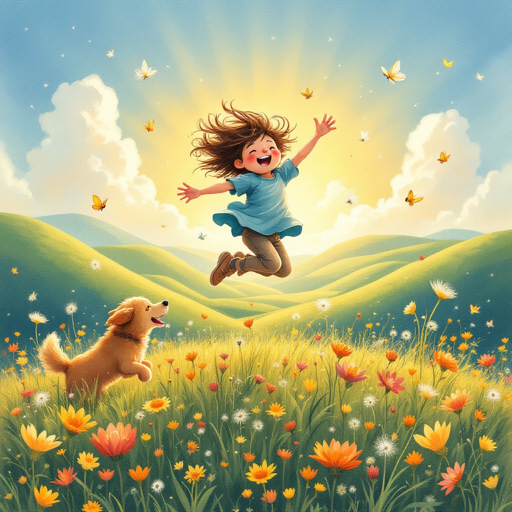 Free Childhood Joy Unleashed Image - Child, Dog, Meadow | Download at ...