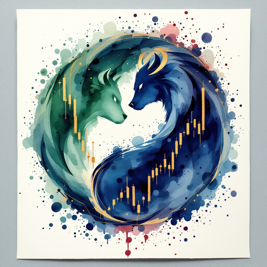 Free Bulls Bears Balance Image - Watercolor, Bull, Bear | Download at ...