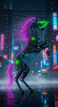 Free Cybernetic Horse Rising Image - Cyberpunk, Horse, Neon | Download ...