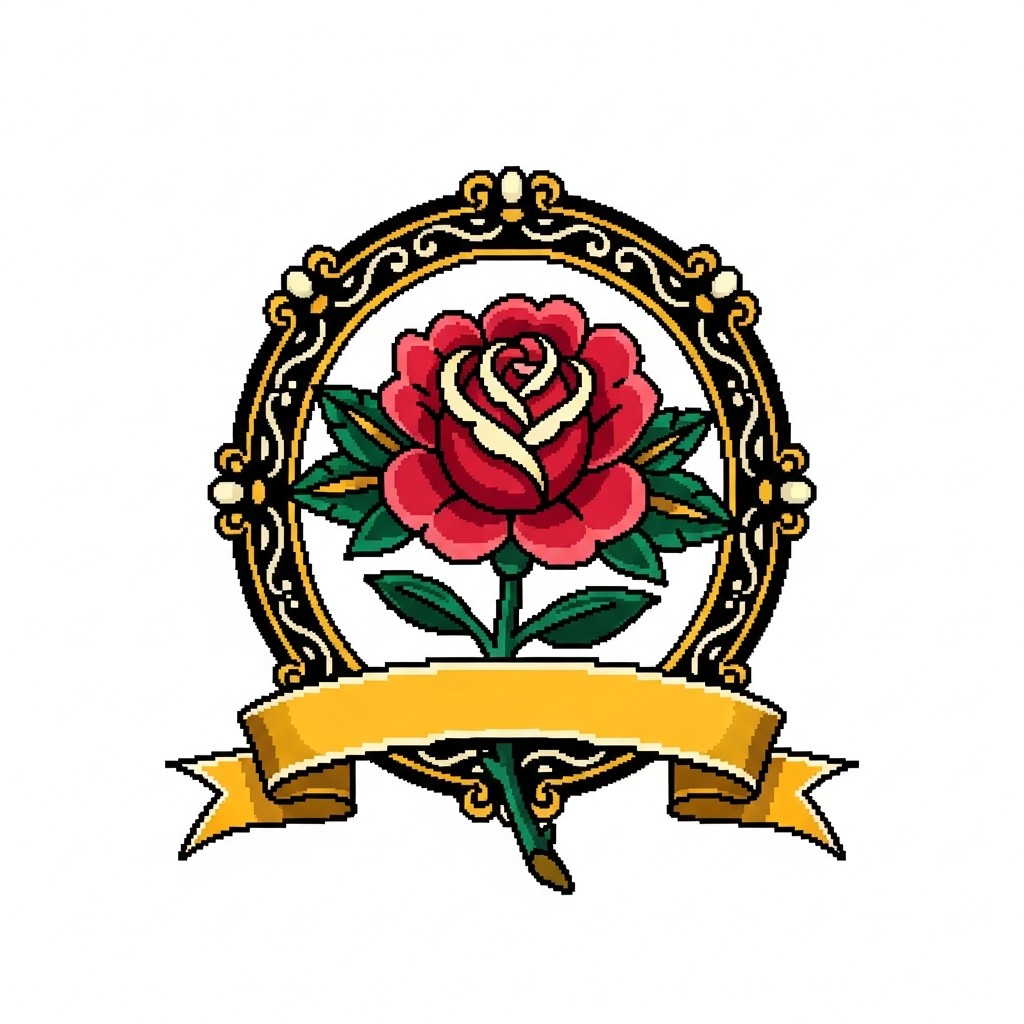 Free Vintage Rose Tattoo Image - Rose, Tattoo, Pixel | Download at ...