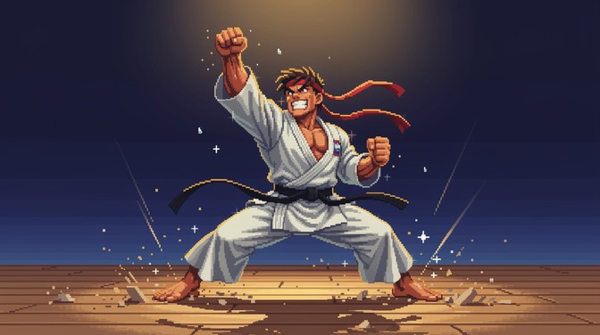 Free Karate Victory Pose Image - Pixel, Karate, Martial | Download at ...