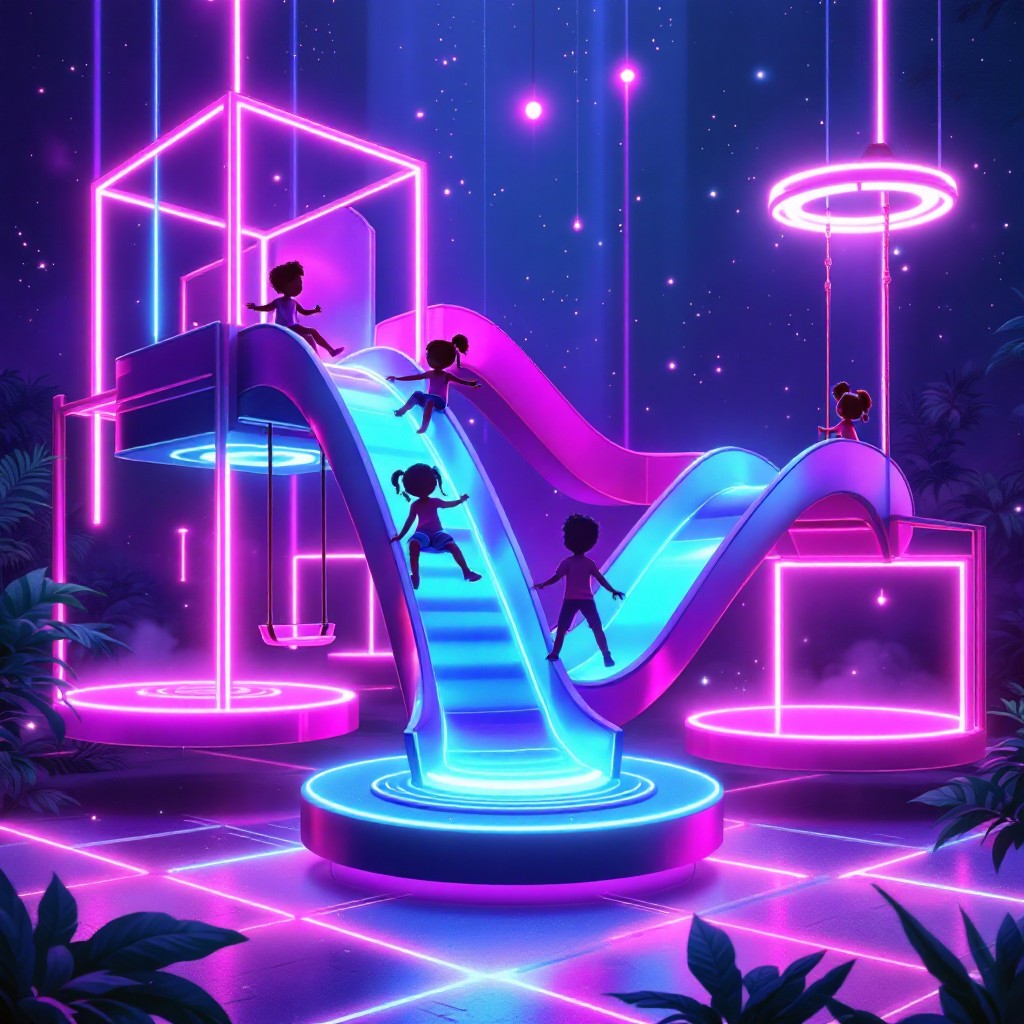Free Neon Playground Dreams Image - Cyberpunk, Playground, Neon ...