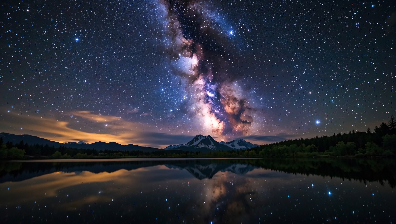 Free Galactic Lake Mirror Image - Milkyway, Stars, Galaxy | Download at ...