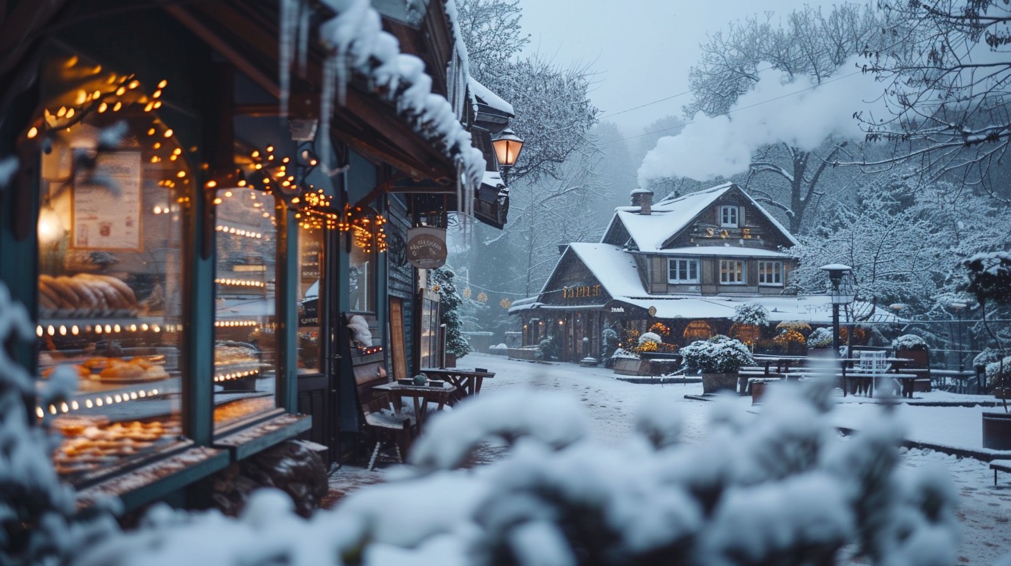 Free Snowy Village Charm Image - Snow, Village, Lights | Download at ...
