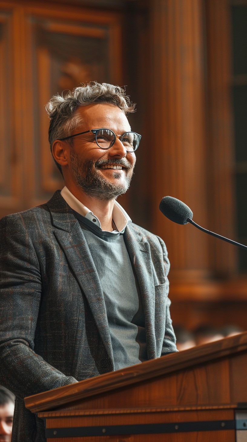 Free Smiling man speaking Image - Man, Speaking, Podium | Download at ...