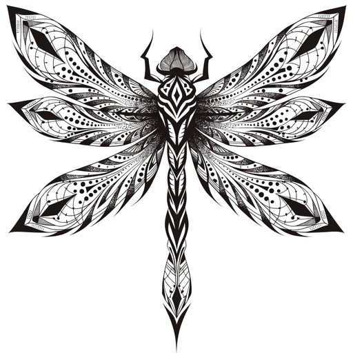 Free Geometric Dragonfly Tattoo Image - Dragonfly, Tattoo, Blackwork ...