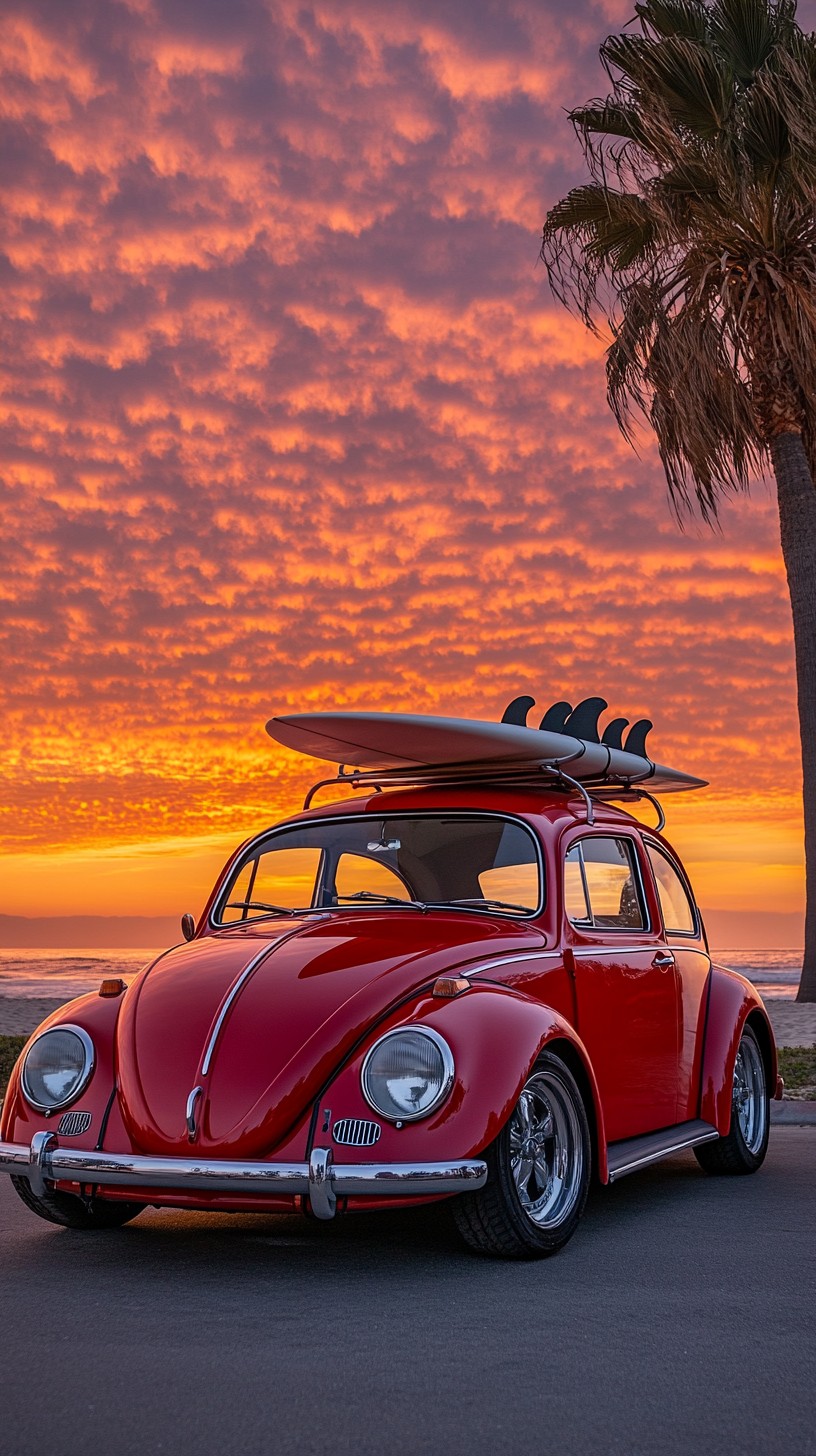 Free Vintage Car Sunset Image - Volkswagen, Sunset, Beach | Download at ...