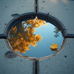 Free Reflective sidewalk puddle Image - Puddle, Reflection, Sidewalk ...