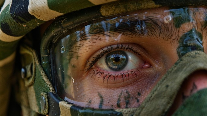 Free Warrior's Vigilant Gaze Image - Soldier, Camouflage, Eye ...