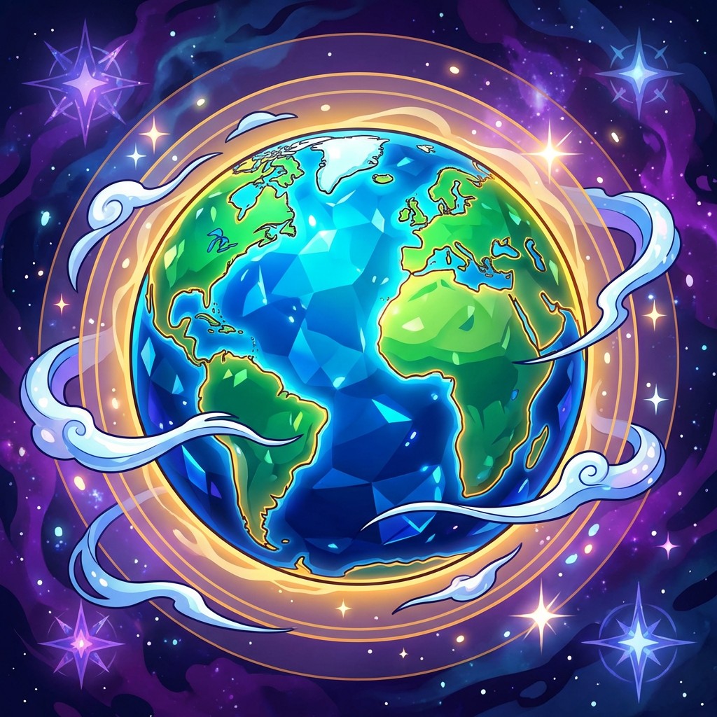 Free Magical Earth Illustration Image - Earth, Planet, Anime | Download ...