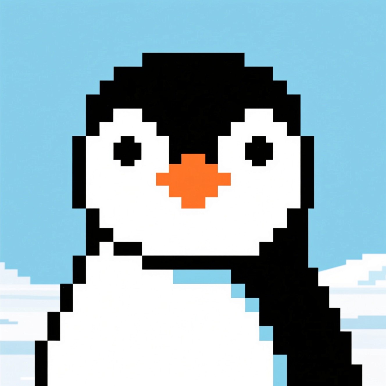 Free Pixel Penguin Portrait Photo - Penguin, Pixel, Minimalist ...