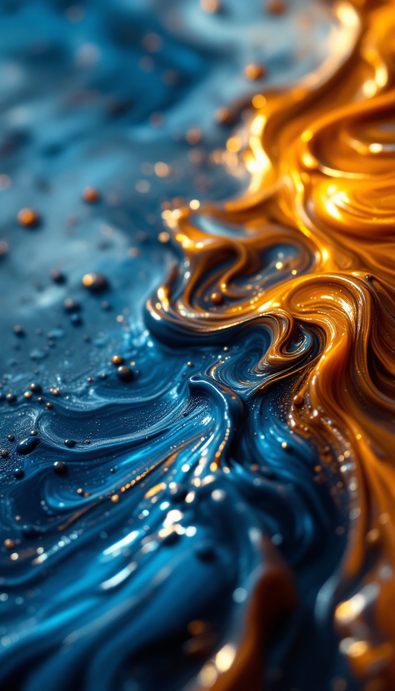 Free Golden Blue Swirls Image - Abstract, Fluid, Golden | Download at ...