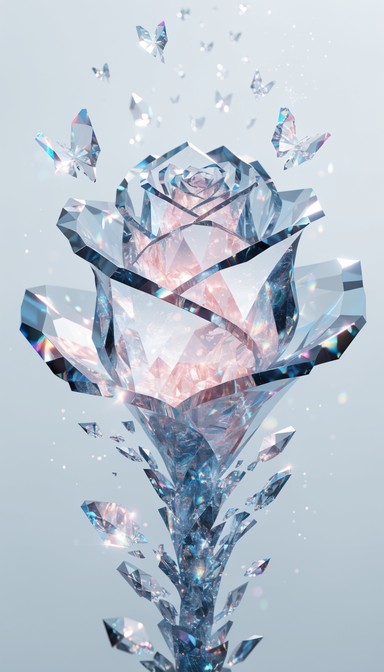 Crystalised Roses Free Crystal Rose Transformation Image - Crystal, Rose, Butterfly ...
