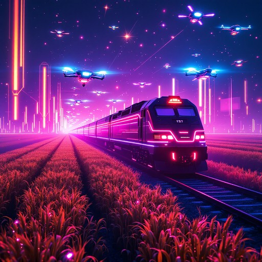 Free Neon Train Journey Image - Synthwave, Cyberpunk, Train | Download ...