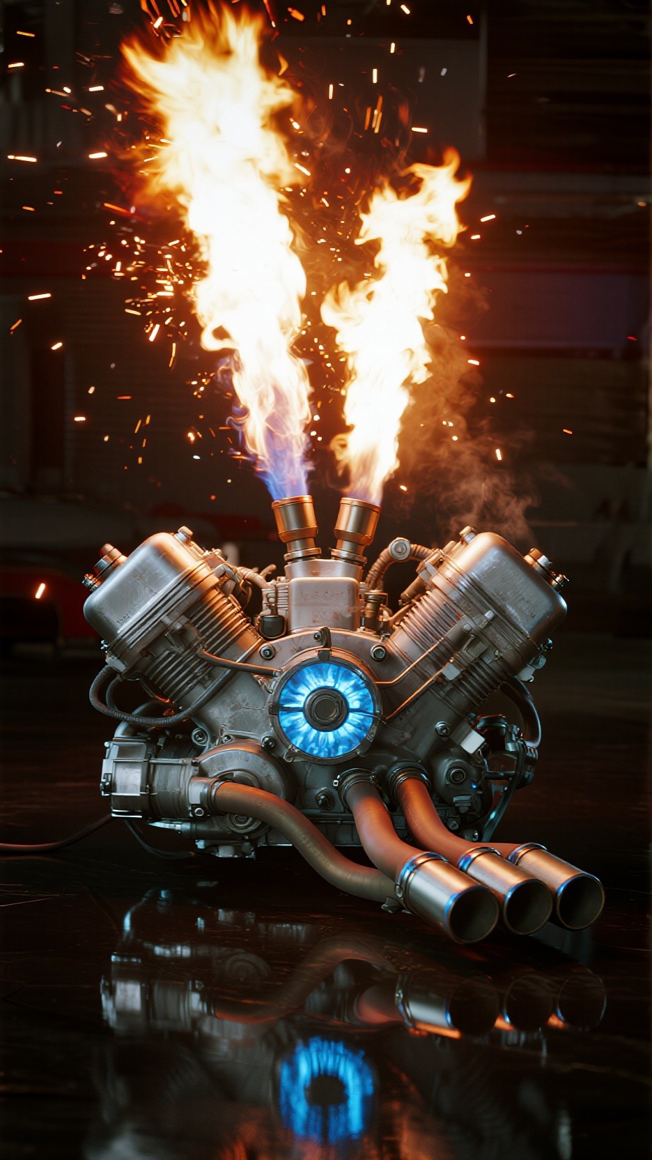 Free Flaming Engine Performance Photo - Engine, Flames, Combustion ...