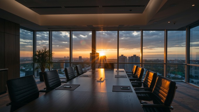 Free Sunset Boardroom Discussion Image - Meeting, Silhouette, Sunset ...