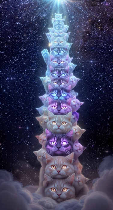 Free Cosmic Cat Tower Image - Cats, Magical, Cosmic | Download at StockCake