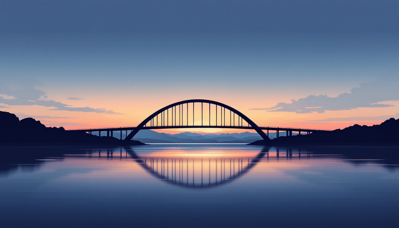Free Reflected Bridge Sunset Image - Bridge, Sunset, Reflection ...