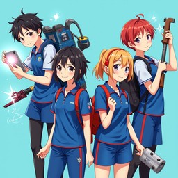 Free Talented School Squad Image - Anime, Students, School | Download ...