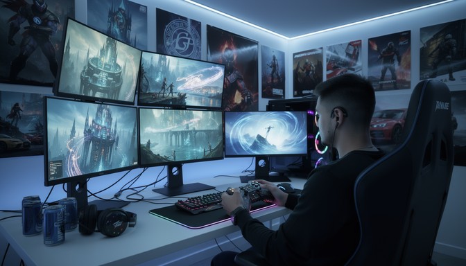 Intense Gaming On Computer Free Intense Gaming Session Image - Gaming, Technology, Computers ...