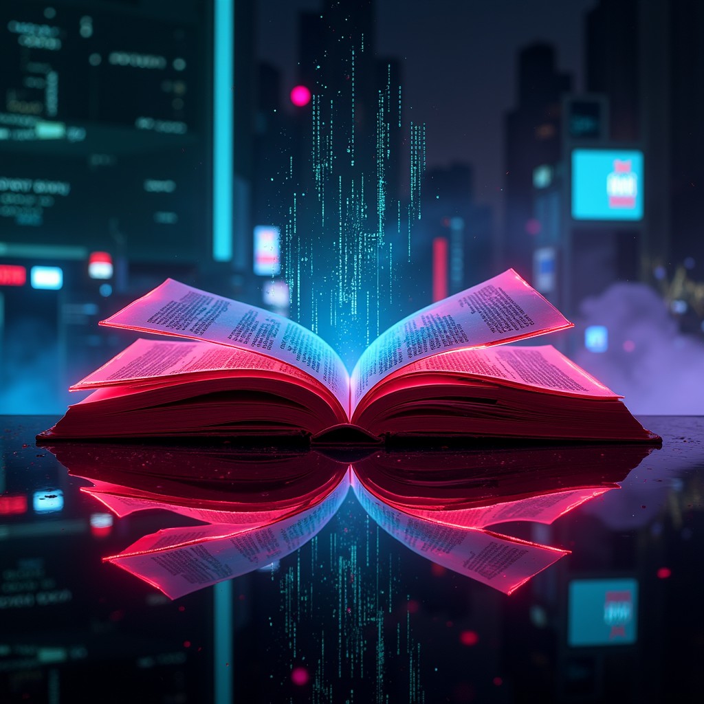 Free Digital Knowledge Gateway Image - Cyberpunk, Book, Neon | Download ...