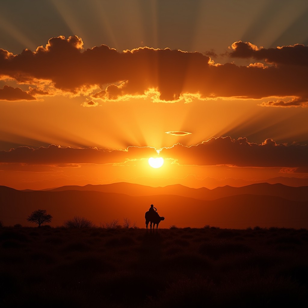 Free Majestic Desert Sunset Photo - Sunset, Silhouette, Mountains ...