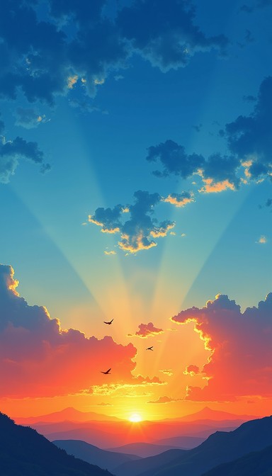 Free Radiant Sunset Sky Image - Sunset, Sky, Blue | Download at StockCake