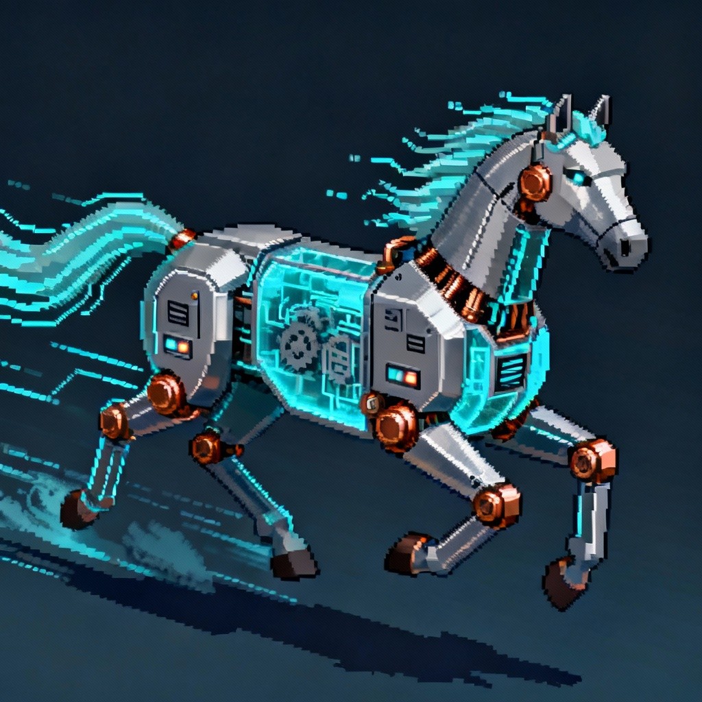 Free Robotic Horse Charging Image - Horse, Robotic, Mechanical ...