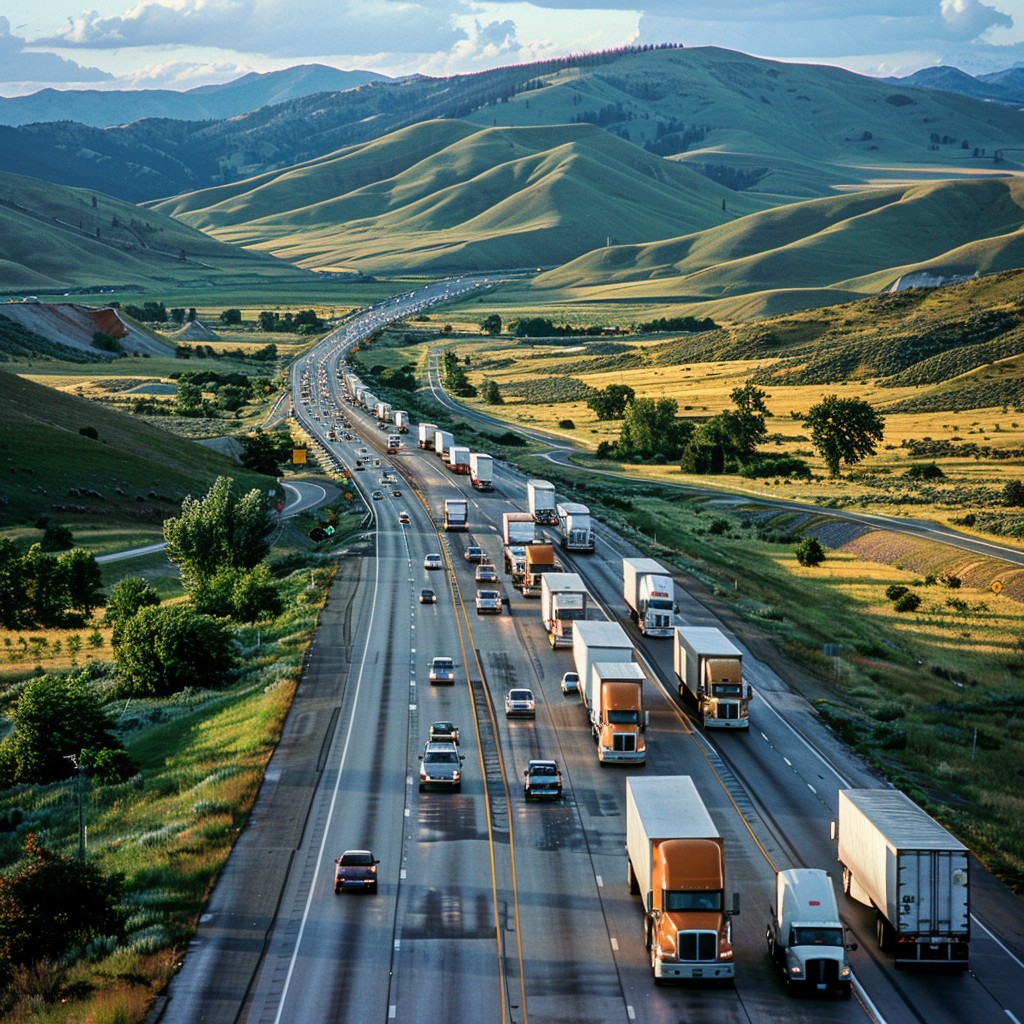 Free Highway Traffic Flow Image - Highway, Traffic, Trucks | Download ...