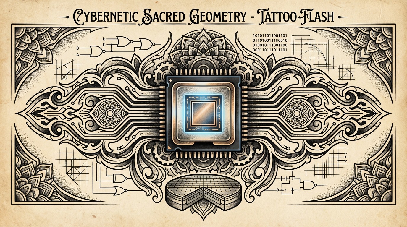 Sacred Geometry Computer Free Cybernetic Sacred Geometry Image - Technology, Tattoo, Processor ...