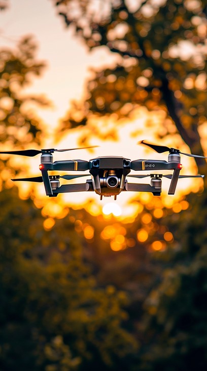 Download Drone Silhouetted Sunset Image - Drone, Sunset, Silhouette ...