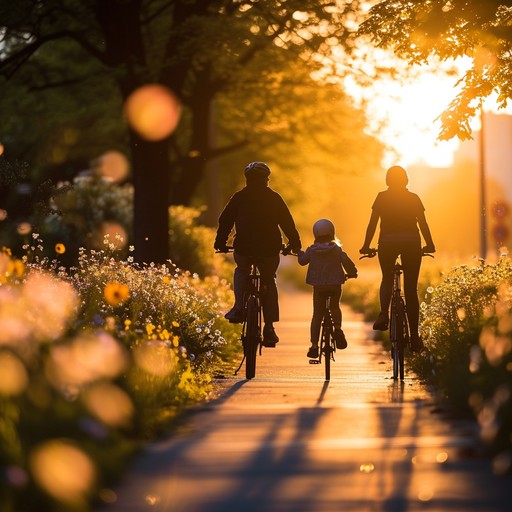 Free Family Bike Ride Image - Sunset, Family, Bicycles | Download at ...
