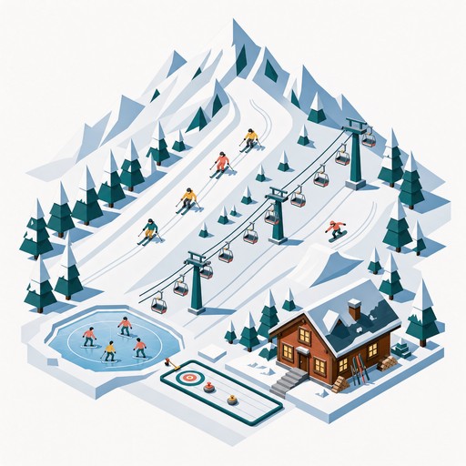 Download Isometric Winter Resort Image - Ski, Skiing, Resort | StockCake