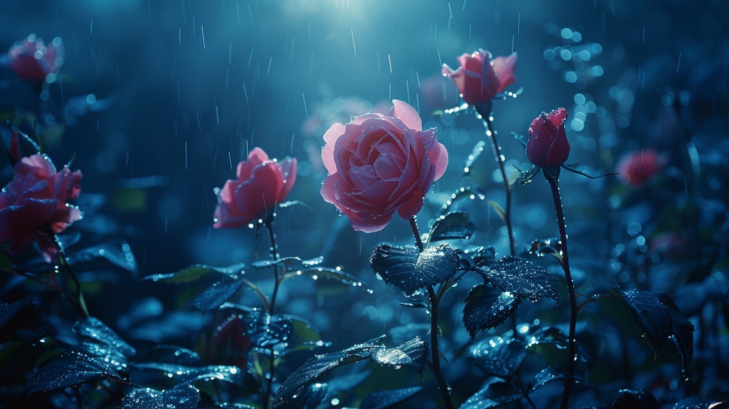 Free Rainy Rose Garden Image - Rain, Roses, Garden | Download at StockCake