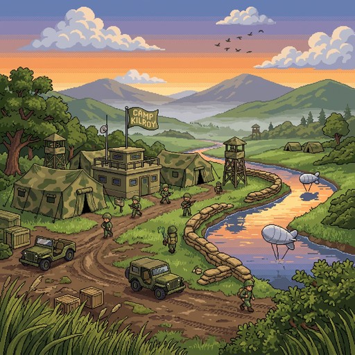 Free Pixel Army Camp Image - Pixel, Military, Valley | Download at ...