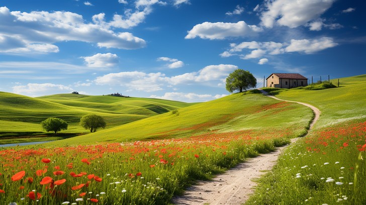 Free Idyllic Country Path Image - Countryside, Path, Poppies | Download ...