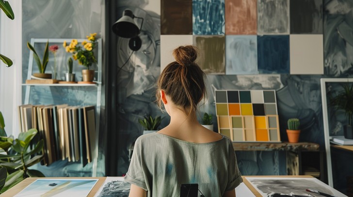 Free Artist Contemplating Palette Image - Artist, Studio, Contemplation ...