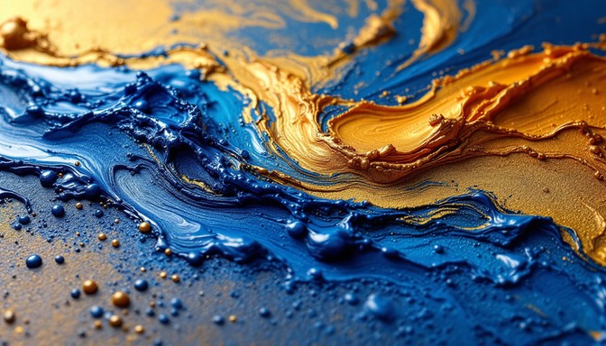 Free Golden Blue Fusion Image - Abstract, Fluid, Paint | Download at ...