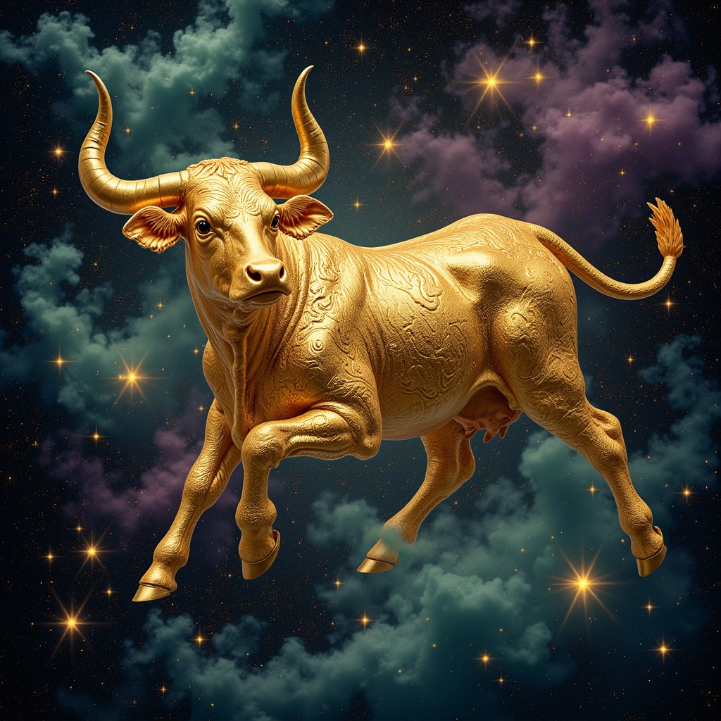 Free Cosmic Golden Bull Image - Taurus, Golden, Cosmic | Download at ...
