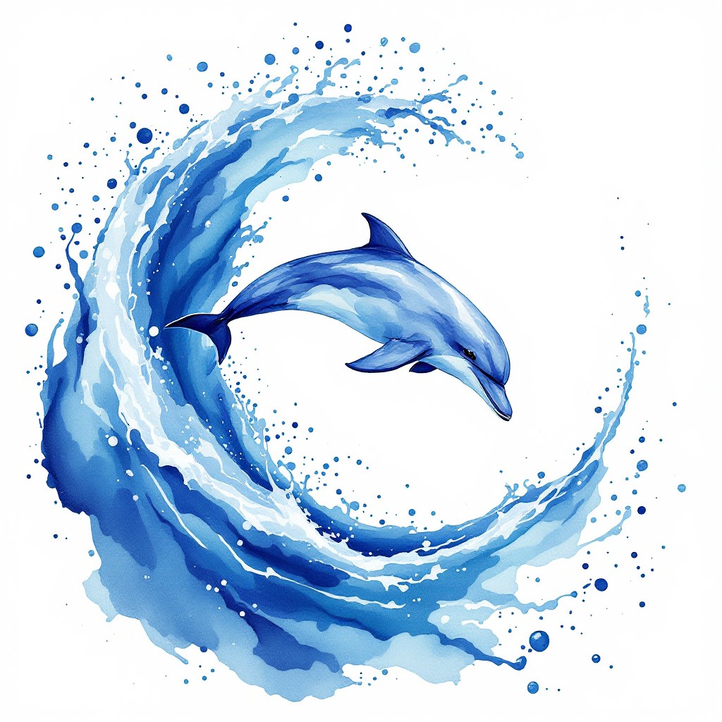 Free Dolphin Water Dance Image - Watercolor, Dolphin, Ocean | Download ...