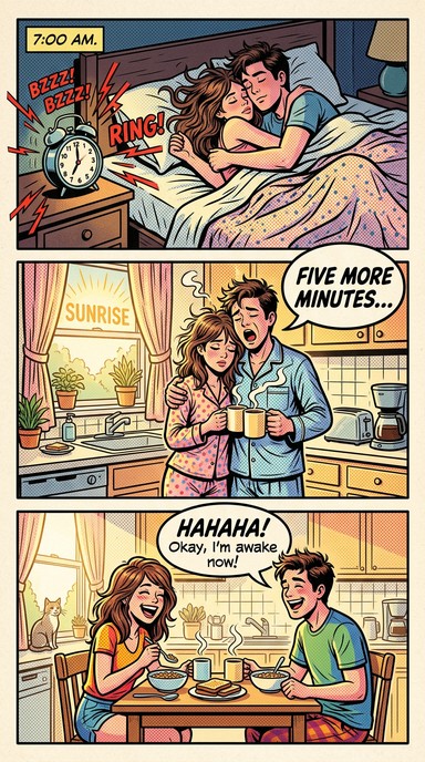 Comic For Night Time Routine Free Cozy Morning Routine Image - Comic, Popart, Illustration ...